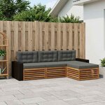 vidaXL Ensemble de canapés d'extérieur 4 Pièces Naturel et Anthracite