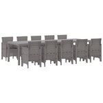 vidaXL Ensemble de salle à manger pour jardin avec coussin avec oreiller 11 Pièces