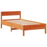 vidaXL Lit bibliothèque sans matelas cire marron 100x200 cm pin massif