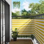 vidaXL Écran de balcon Jaune et blanc 110 x 1000 cm Tissu Oxford