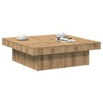 vidaXL Table basse chêne artisanal 90x90x28 cm bois d'ingénierie