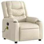 vidaXL Fauteuil inclinable de massage Crème Similicuir