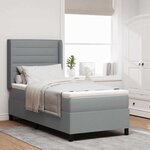 vidaXL Lit à ressorts avec matelas Gris clair 90 x 190 cm tissu