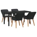 vidaXL Ensemble de salle à manger pour jardin 5 Pièces Noir polyrotin