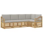vidaXL Ensemble de canapés d'extérieur 5 pc Blanc et gris clair