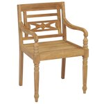 Vidaxl chaises batavia 2 pièces avec coussins anthracite bois de teck