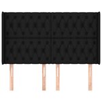 vidaXL Tête de lit avec oreilles Noir 147x16x118/128 cm Tissu
