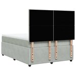 vidaXL Sommier à lattes de lit et matelas Gris clair 160x200cm Velours