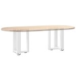 vidaXL Pieds de table basse en T 2 pièces blanc 38 x 25 x (42-43) cm acier
