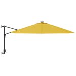 vidaXL Parasol mural avec LED jaune 290 cm