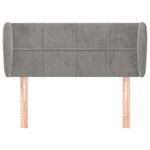 vidaXL Tête de lit avec oreilles Gris clair 93x23x78/88 cm Velours