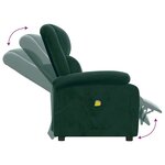 vidaXL Fauteuil de massage Vert foncé velours