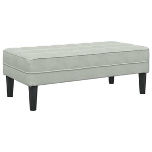 vidaXL banc avec coussin Gris clair 113 x 57 x 39 cm Velours