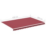 vidaXL Tissu de remplacement pour auvent Bordeaux rouge 4 5x3 m