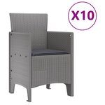 vidaXL Ensemble de salle à manger pour jardin avec coussin 11 Pièces