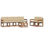 vidaXL Ensemble de canapés d'extérieur 7 Pièces Naturel et Beige