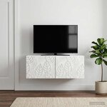 vidaXL Meuble TV mural 59 5 x 41 x 30 cm Blanc Bois d'ingénierie