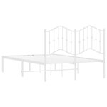 vidaXL Cadre de lit métal sans matelas et tête de lit blanc 120x190 cm