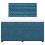 vidaXL Sommier à lattes de lit et matelas Bleu foncé 140x200cm Velours