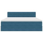 vidaXL Lit de Rangement avec matelas Bleu foncé 180 x 200 cm Velours
