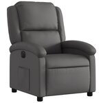 vidaXL Fauteuil inclinable électrique gris cuir véritable