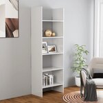 Vidaxl bibliothèque blanc brillant 60x35x180 cm aggloméré