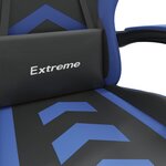 vidaXL Chaise de jeu pivotante Noir et bleu Similicuir