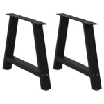 vidaXL Pieds de table basse en forme de A  2 pièces  noir  60 x (42-43) cm  acier