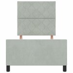 vidaXL Cadre de lit avec tête de lit Gris clair 90 x 200 cm Velours