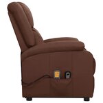 vidaXL Fauteuil de massage Marron Similicuir