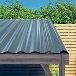 vidaXL Panneaux de toit 36 Pièces Acier enduit de poudre Gris 60x36 cm