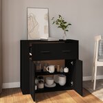 vidaXL Buffet Noir 80x33x70 cm Bois d'ingénierie