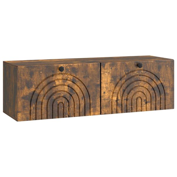 vidaXL Meuble TV mural Chêne fumé 98 x 31 x 30 cm Bois d'ingénierie