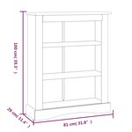 vidaXL Bibliothèque 3 niveaux Corona Pin mexicain Gris 81x29x100 cm