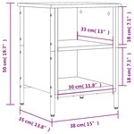 vidaXL Armoire à chaussures chêne fumé 38x35x50 cm bois d'ingénierie
