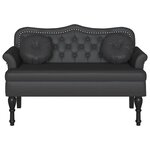 vidaXL Banc Chesterfield Noir 120 5 x 65 x 75 cm Cuir synthétique