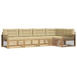 vidaXL Ensemble de canapés d'extérieur 6 pc Blanc et Beige Polyester
