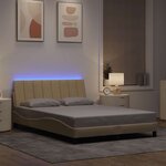 vidaXL Cadre de lit sans matelas crème 120x200 cm tissu