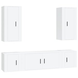 vidaXL Ensemble de meubles TV 5 Pièces Blanc Bois d'ingénierie