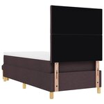 vidaXL Lit à ressorts avec matelas Marron foncé 90 x 200 cm tissu