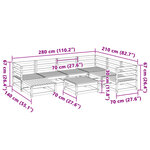 vidaXL Salon de jardin 8 Pièces bois de pin massif