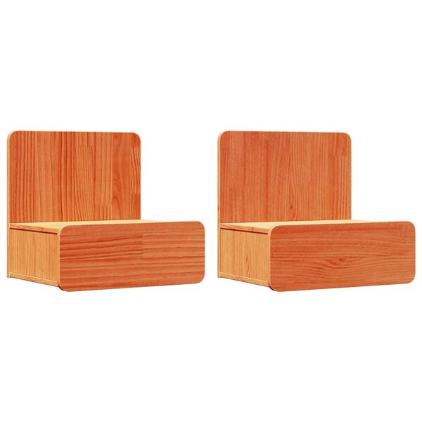 vidaXL Table de chevet avec tiroir 2 Pièces Marron cire 44 x 32 5 x 40 cm