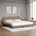 vidaXL Cadre de lit avec LED sans matelas Zadar cappuccino 200x200 cm