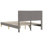 vidaXL Cadre de lit avec tête de lit Taupe 140 x 190 cm Tissu