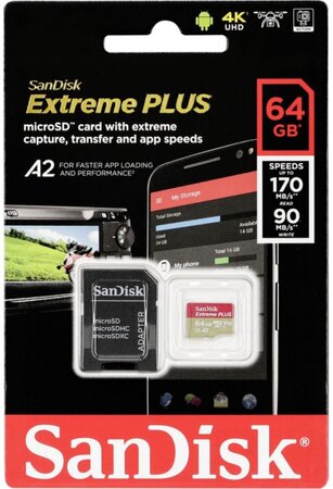 Carte mémoire Micro SD Sandisk Extreme Plus 64Go Classe 10 - La Poste