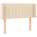vidaXL Tête de lit avec oreilles Crème 103x16x78/88 cm Tissu