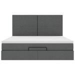VidaXL Cadre de lit ottoman avec matelas gris foncé 180x200 cm tissu