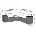 vidaXL Salon de jardin 5 Pièces avec coussins gris résine tressée