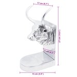 Serre-livres vidaXL 2 Pièces Argent 17x15x27 cm Aluminium Bull