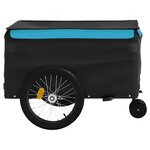 vidaXL Remorque de vélo noir et bleu 45 kg fer